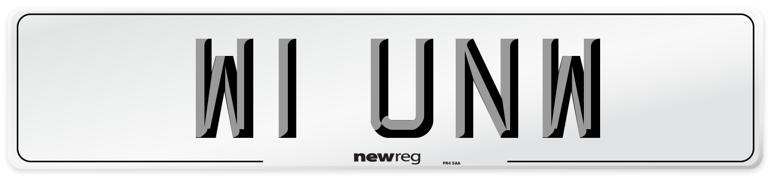 W1 UNW Number Plate from New Reg